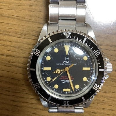 WMT ROYAL MARINE AUTOMATIC DIVER WATCH BLACK DIAL STAINLESS STEEL BRACELET BOX