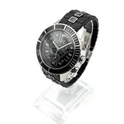 CHRISTIAN DIOR CHRISTAL CD114317 CHRONOGRAPH DATE QUARTZ 38MM BLACK DIAL WATCH