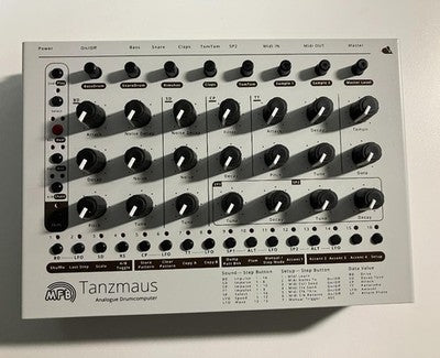 MFB TANZMAUS ANALOG RHYTHM MACHINE DRUM MACHINE W/ MANUAL ADAPTER TESTED