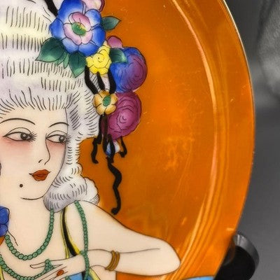 OLD NORITAKE ART DECO MADAME DE POMPADOUR DECORATIVE PLATE PORTRAIT LADY 16CM