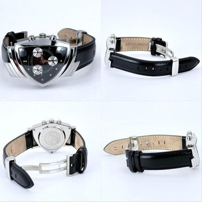 HAMILTON VENTURA CHRONOGRAPH 6345 QUARTZ BLACK DIAL STEEL MEN'S LADIES WATCH