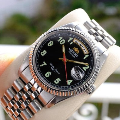 ORIENT PRESIDENT DAY DATE AUTOMATIC WATCH RARE OVERHAULED VINTAGE MODEL