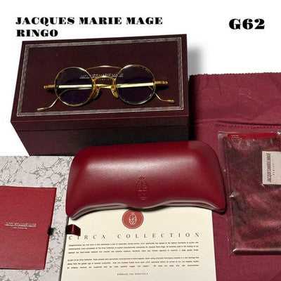 JACQUES MARIE MAGE RINGO MEN'S SUNGLASSES FRAME COLOR GOLD X BROWN JAPAN MADE