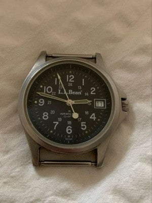 L.L.BEAN HAMILTON WRISTWATCH STAINLESS STEEL WATER RESISTANT WITH BOX MANUAL