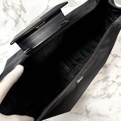 PRADA ARCHIVE METALLIC HOBO SHOULDER BAG Y2K 1990S VINTAGE NYLON BLACK