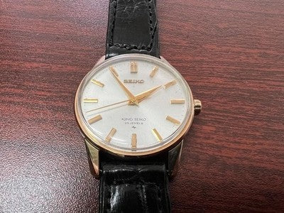 KING SEIKO SECOND MODEL LATE 44-2000 GOLD PLATED HAND-WOUND WATCH 44KS