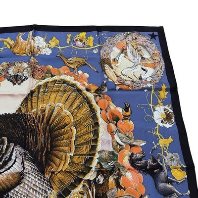 HERMES CARRE 90 SILK SCARF TEXAS WILDLIFE BOTANICAL RARE FRANCE AUTHENTIC SHAWL