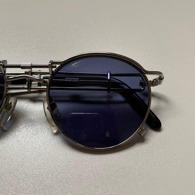 JEAN PAUL GAULTIER 56-0174 VINTAGE SUNGLASSES SILVER OVAL FRAME JAPAN USED
