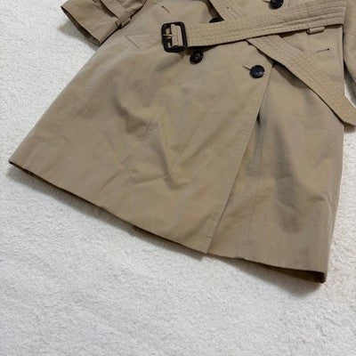 BURBERRY THE CHELSEA TRENCH COAT JACKET BLOUSON WOMEN SIZE US 2 NOVA PLAID BEIGE