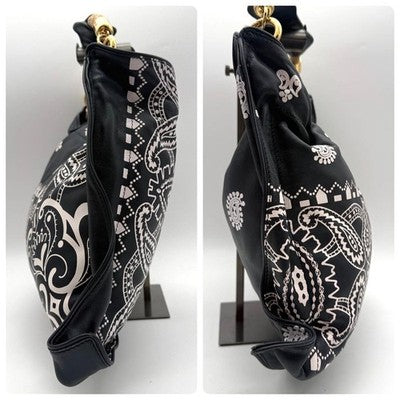 SACAI 16-01120M PAISLEY LEATHER 2WAY ROPE HANDLE SHOULDER BAG NAVY/WHITE