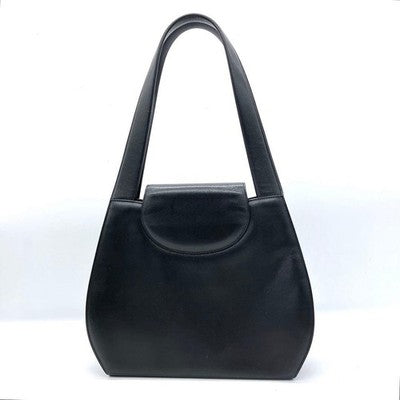 CARTIER PANTHERE BLACK LEATHER SHOULDER BAG GOLD HARDWARE AUTHENTIC JAPAN