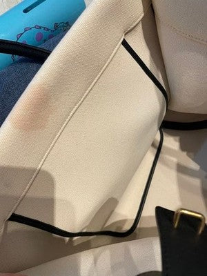 AUTHENTIC CELINE MEDIUM LUGGAGE PHANTOM TOTE BAG CANVAS WITH LEATHER TRIM WHITE