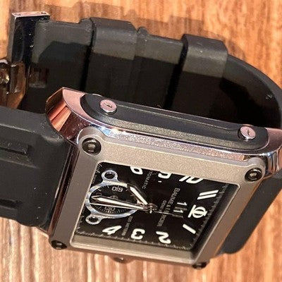 BAUME & MERCIER HAMPTON MAGNUM AUTOMATIC DUAL TIME BLACK MEN'S WATCH 38MM