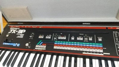 ROLAND JX-3P PG-200 SYNTHESIZER WITH HARD CASE & HEADPHONES - VINTAGE AS IS