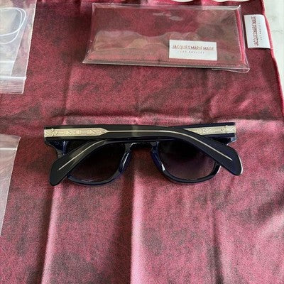 JACQUES MARIE MAGE JULIEN REGAL DARK NAVY SUNGLASSES W/ CASE, CLOTH