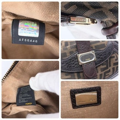 FENDI SPY BAG ZUCCA PATTERN HOBO SHOULDER BAG VINTAGE Y2K LEATHER