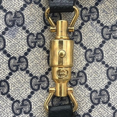 GUCCI NEW JACKIE GG SUPREME HANDBAG NAVY SHOULDER BAG USED FROM JAPAN