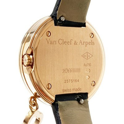 VAN CLEEF & ARPELS CHARM CLOVER MINI WATCH VCARO29800 QUARTZ K18 PINK GOLD