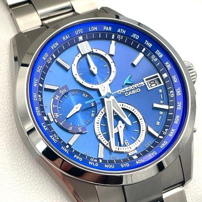 CASIO OCEANUS MANTA OCW-T2600-2A3JF TITANIUM SOLAR RADIO CONTROL WATCH MINT