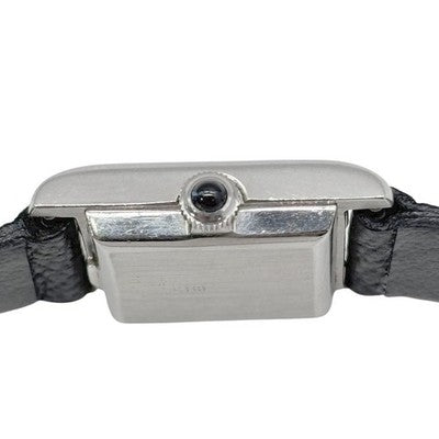 CORUM TANK SQUARE 15158 MANUAL WINDING GRAY DIAL BLACK LEATHER LADYS WATCH USED