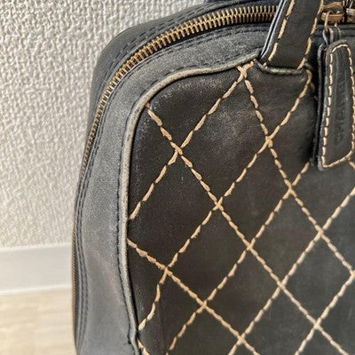 CHANEL MATELASSE WILD STITCH LEATHER HANDBAG BEIGE GOLD HARDWARE G CARD ITALY