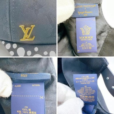 LOUIS VUITTON YAYOI KUSAMA CAP M7069L INFINITY DOT BLACK UNISEX RARE HAT