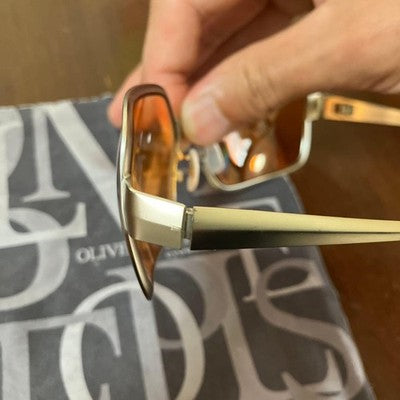OLIVER PEOPLES OP-523 SUNGLASSES SILVER ORANGE BRAD PITT FIGHT CLUB MODEL