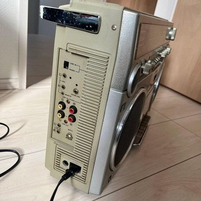 NATIONAL RX-5500 BOOMBOX RETRO RADIO CASSETTE PLAYER SILVER USED FROM JAPAN