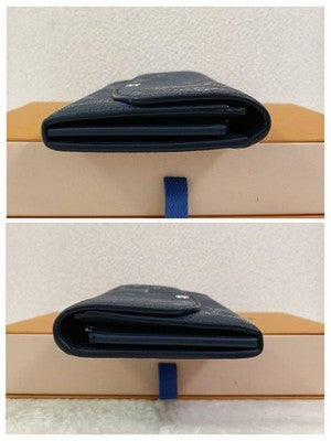 LOUIS VUITTON MAHINA IRIS LONG WALLET NAVY MONOGRAM LEATHER FLIGHT MODE IC CHIP