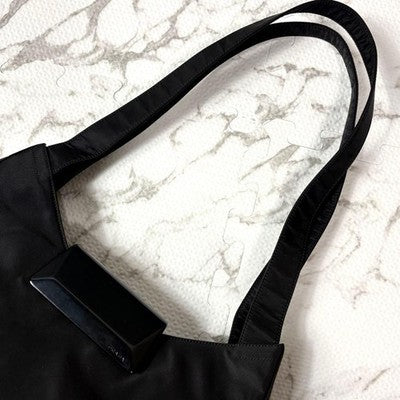 PRADA ARCHIVE METALLIC HOBO SHOULDER BAG Y2K 1990S VINTAGE NYLON BLACK