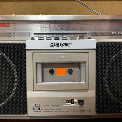 SONY CFS-V3 ZILBAP MX VINTAGE BOOMBOX CASSETTE RADIO SERVICED TESTED WITH KIT