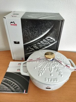 STAUB WA-NABE S 16CM 1.1L WHITE SNOWFLAKE MINT