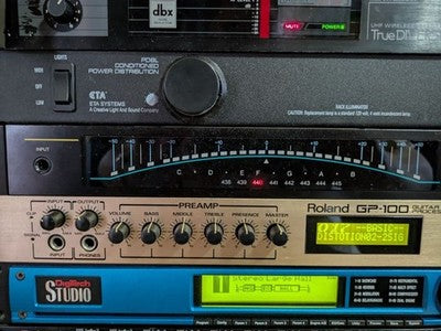 GUITAR RACK SYSTEM ROLAND GP-100 DIGITECH S200 KORG DTR-1 W/ 6U CASE FROM JAPAN