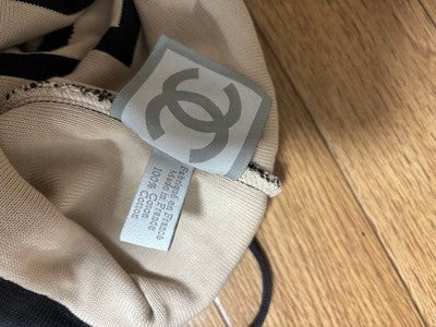 CHANEL VINTAGE KNIT BACKPACK LARGE LOGO RARE DESIGN EXCELLENT CONDITION BAG