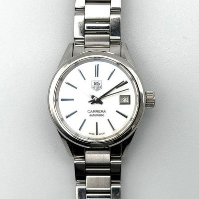 TAG HEUER CARRERA WAR2411 AUTOMATIC LADIES WATCH DATE SILVER DIAL STEEL SWISS