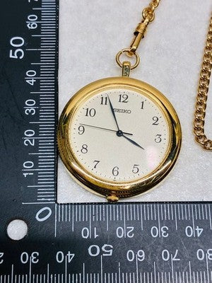 SEIKO POCKET WATCH 7N01-9A00 SILVER QUARTZ QZ FROM JAPAN AS IS