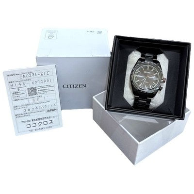 CITIZEN CB0286-61E ATTESA ACTLINE BLACK TITANIUM MEN'S  ROUND FACE JAPAN MADE