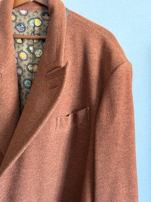 JEAN PAUL GAULTIER HOMME SILK BLEND ALPACA LONG COAT MEN SIZE 48 EXCELLENT USED