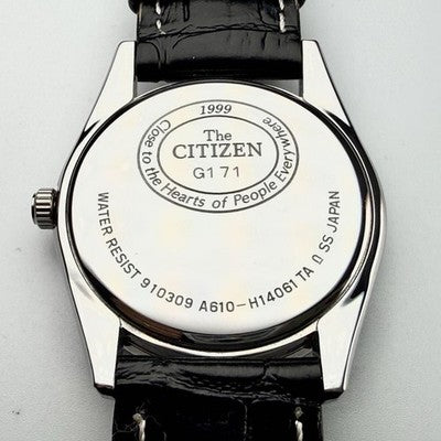 CITIZEN A610 H14061 HIGH PRECISION QUARTZ MEN WATCH WHITE DIAL DATE NEW STRAP