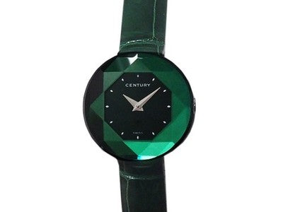 CENTURY COUTURE 832.8.S.70I.12.CEK GREEN STAINLESS STEEL WRISTWATCH USED AUTH