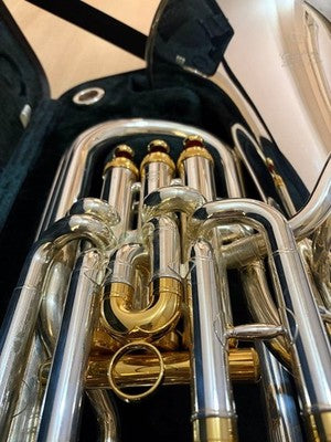 YAMAHA YEP-842S CUSTOM SILVER PLATED EUPHONIUM W/ HARD CASE YAMAHA 53DL MOUTH