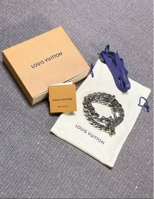 LOUIS VUITTON MONOGRAM CHAIN NECKLACE BRACELET SET M69987 SILVER