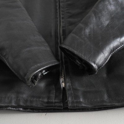 SCHOTT STAND UP COLLAR SINGLE RIDERS 641 LEATHER JACKET BLACK 36 EXCELLENT++++