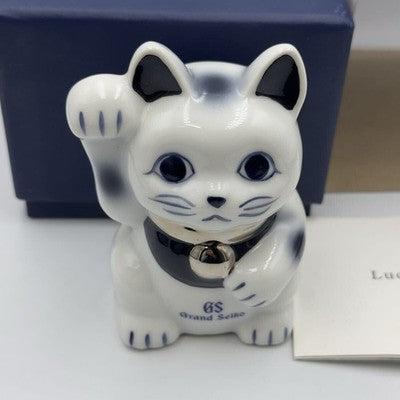 GRAND SEIKO LUCKY CAT WHITE SETO WARE MEN WOMEN LUCKY CAT WRISTWATCH NOVELTY