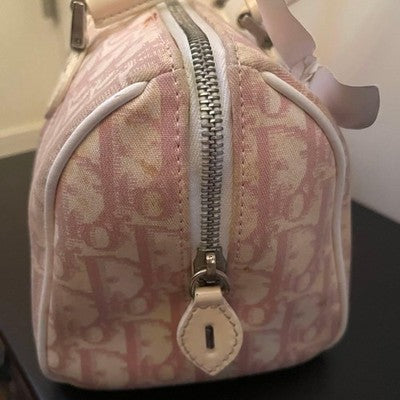 CHRISTIAN DIOR TROTTER MINI BOSTON FLOWER PINK BAG FASHION ITEM 2003 AUTH
