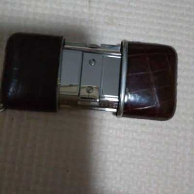MOVADO ERMETO TRAVEL POCKET WATCH LEATHER CASE SILVER DIAL MANUAL VINTAGE