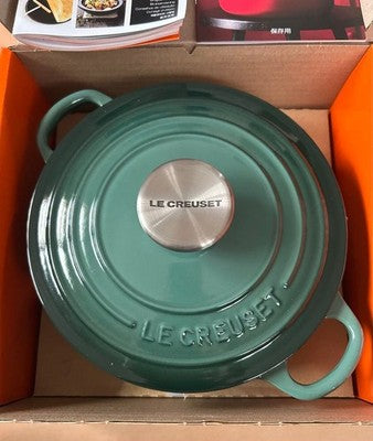 LE CREUSET COCOTTE RONDE 18CM ARTICHOKE DUTCH OVEN UNUSED ENAMELED CAST IRON