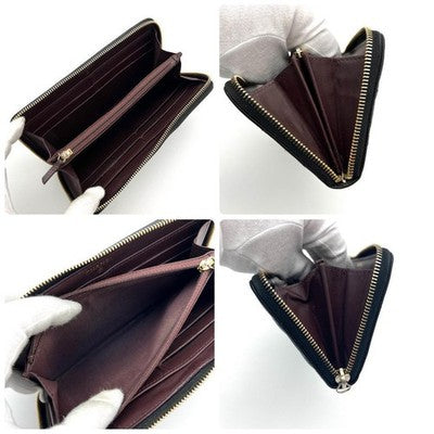 CHANEL CAVIAR SKIN MATELASSE ROUND ZIP LONG WALLET C195 GOLD HARDWARE