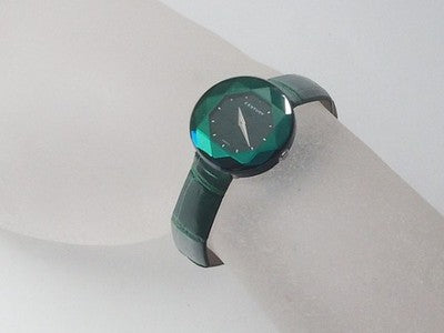 CENTURY COUTURE 832.8.S.70I.12.CEK GREEN STAINLESS STEEL WRISTWATCH USED AUTH