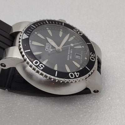 ORIS DIVERS 7533 AUTOMATIC 200M BLACK DIAL RUBBER STRAP MEN'S WATCH SWISS